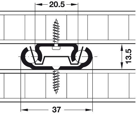 Bodemgeleider belastbaar tot 42kg - lengte 300mm