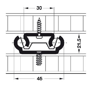 Bodemgeleider belastbaar tot 42kg - lengte 350mm