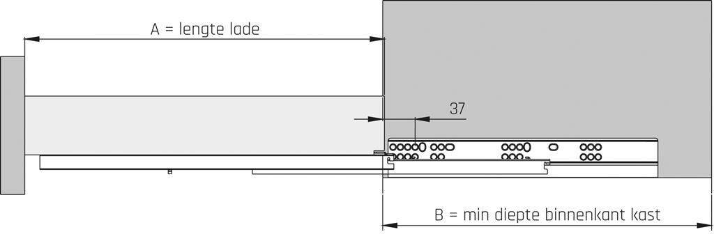 Eurogeleider 30 cm met push to open en 3D verstelbaar/18