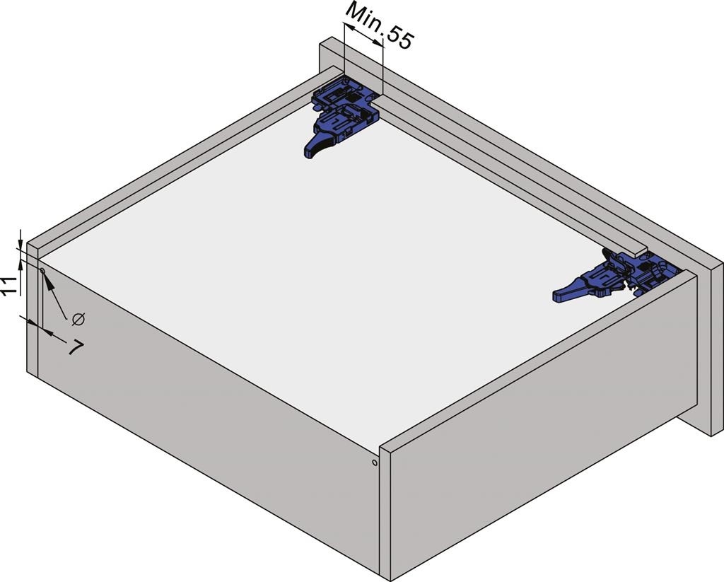 Eurogeleider 30 cm met push to open en 3D verstelbaar/18